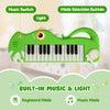 Costway 25-Key Kids Piano Keyboard Dinosaur Shape Toy Digital Piano with Built-in Music & Light Green