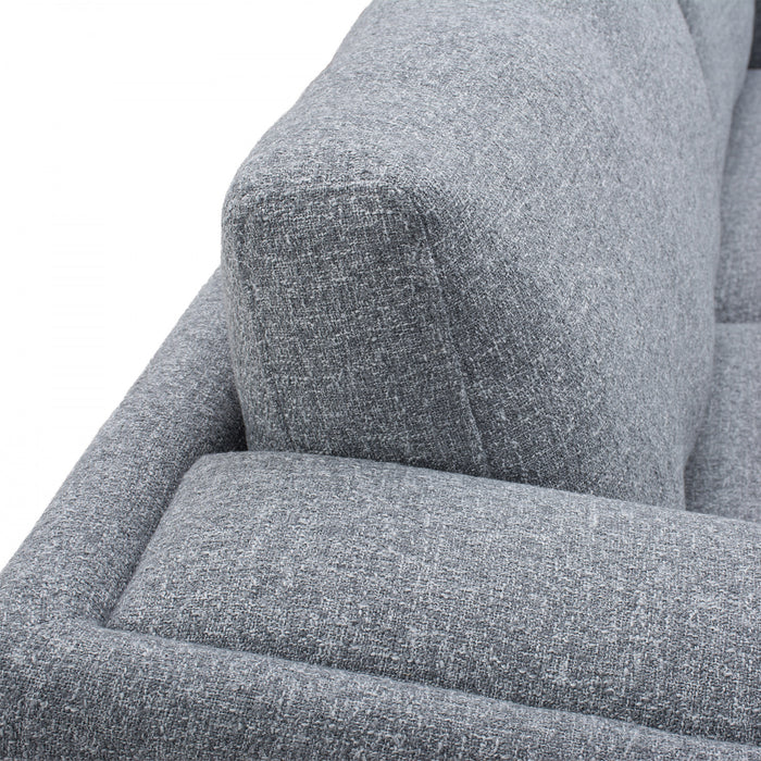 Caden 83 in. Textured Weave Fabric Sofa with Block Arms and Wood Legs - Grey