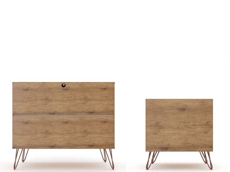 Rockefeller Mid-Century Modern 2-Piece Dresser Set in Pink