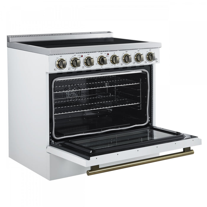 Forno Paolo 36 Inch White Freestanding Electric Range, White, 5.44 cu.ft. - FFSEL6011-36WHT