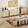 HOMCOM Nightstands Set of 2, Bedside Tables with Fluted Drawers, Oak