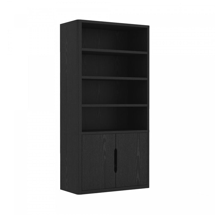 Rivington Modern 40\" Bookcase Cabinet in Black - Set of 3