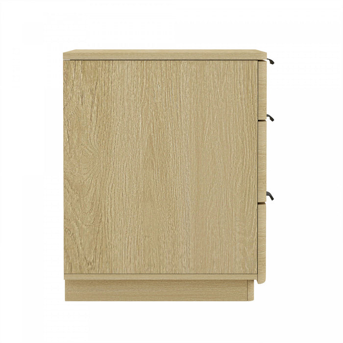 Payton Modern 26\" Nightstand in Natural Oak (3-Drawer)