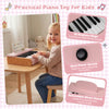 Costway 18 Keys Kids Piano Keyboard with Removable Music Stand One-key Start for Boys Girls Pink