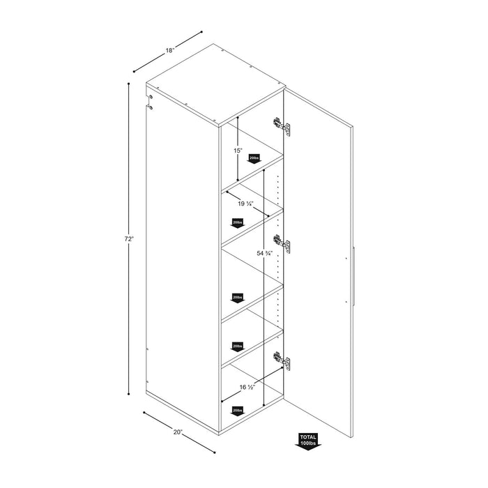Hangups 18\" Narrow Storage Cabinet - Light Grey