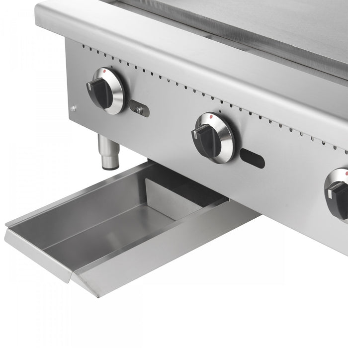 FORNO Commerciale 36 Inch Gas Griddle, 3 Burners, 90,000 BTUs, Stainless Steel - FCMGG0055-36