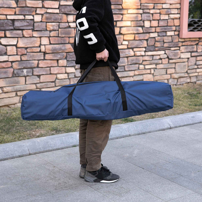 Outsunny Foldable Outdoor Hammock With Stand, Portable Hammock Bed With Carrying Bag And Pocket For Travel, Beach, Backyard, Patio, Hiking, Dark Blue