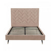 Crosby Modern Upholstered Velvet Queen Bed in Nude | Lit Queen Moderne Crosby Rembourre en Velours Nude
