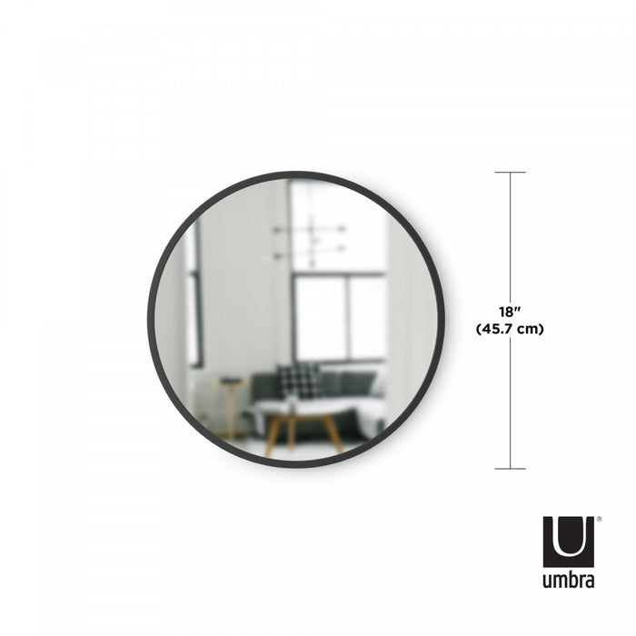Umbra Hub Decorative Round 18\" x 18\" Wall Mirror - Black