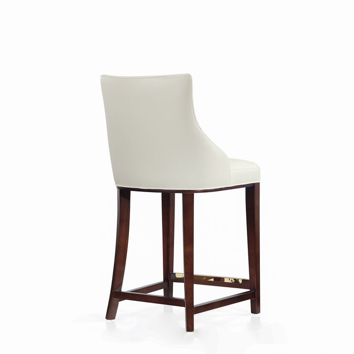 Shubert Modern Wood Upholstered Counter Stool in Ivory - Set of 3