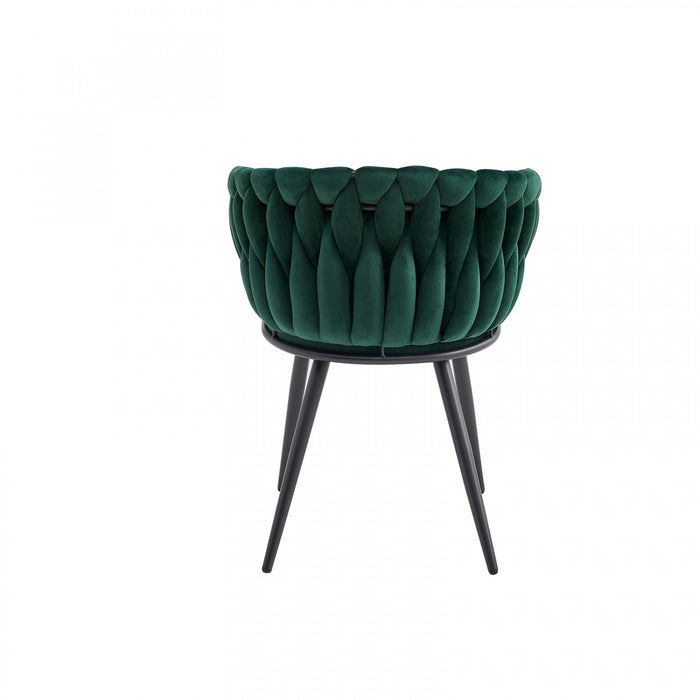 Hildy Accent Dining Arm Chair, Green Velvet (set of 2) 