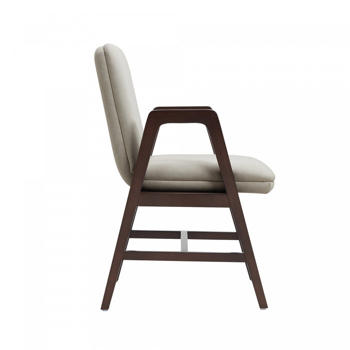 Stella Modern Velvet Wood Armchair in Champagne - Set of 4