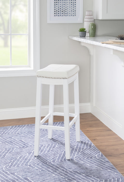 Claridge Fabric Backless Barstool - White