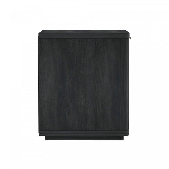 Evelyn Modern 20\" Nightstand in Charcoal Gray (1-Drawer) - Set of 2