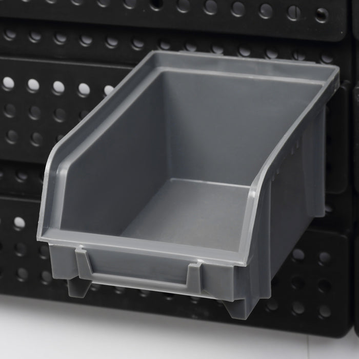 Durhand Wall Mounted Storage Bin Rack Tool Organizer With 30 Bins