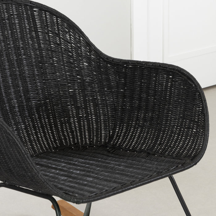 Balka Rattan Rocking Chair - Black