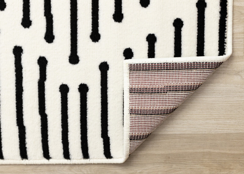 Forte Black White Stripes Area Rug - 2'7\" x 4'11\"