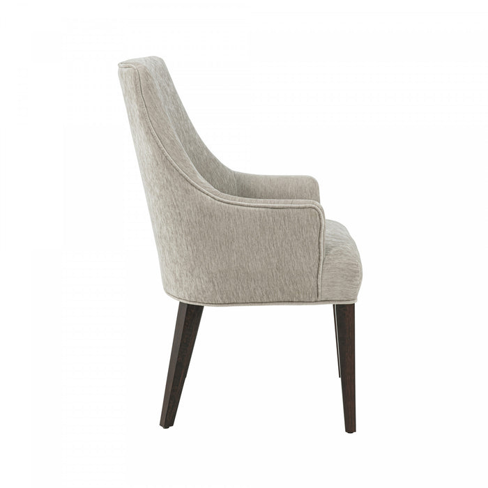 Beever Modern Wood Chenille Armchair in Taupe