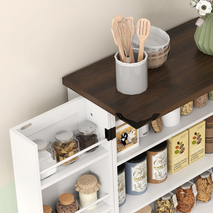 HOMCOM Kitchen Pantry Cabinet with Adjustable Shelves Storage Cabinet White