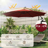 Costway 10FT Patio Solar-Lighted 112 LED Cantilever Offset Umbrella Crank Tilt Outdoor