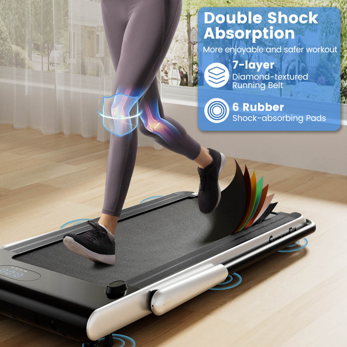 Superfit 3-in-1 Folding Treadmill With Smart Apps Remote Control Led Display And Speakers Silver