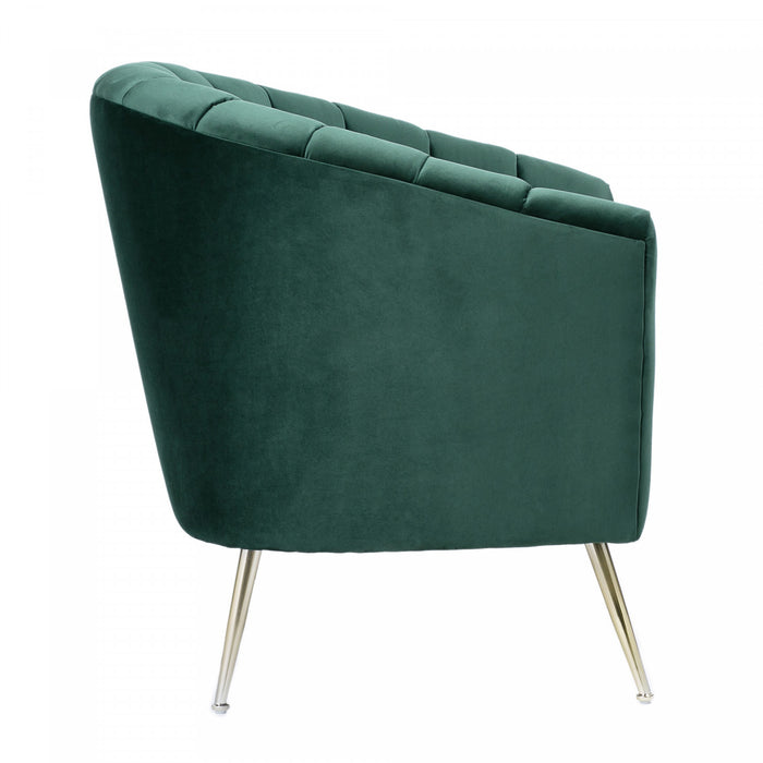 Rosemont Mid-Century Modern Velvet Accent Armchair in Green - Set of 2