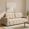 Maeve 92 in. Chenille Tufted Sofa Bed with Under-Seat Storage - Beige | Maeve 92 po. Canape-lit en chenille touffete avec rangement sous l'assise - Beige