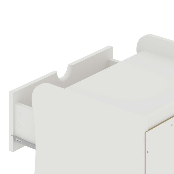 Coney Mid-Century Modern 20\" Nightstand in White (2-Drawer) - Set of 2