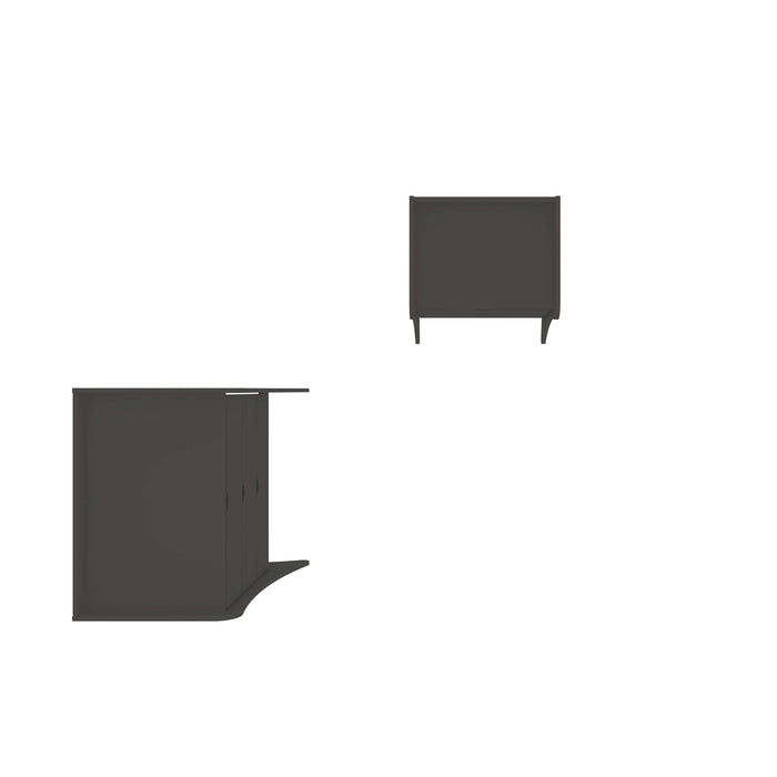 Coney Mid-Century Modern 2-Piece Dresser Set in Charcoal Gray