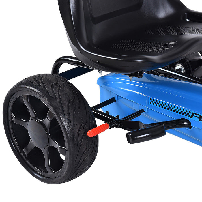Costway Xmas Gift Go Kart Kids Ride On Car Pedal Powered Car 4 Wheel Racer Toy Stealth Outdoor