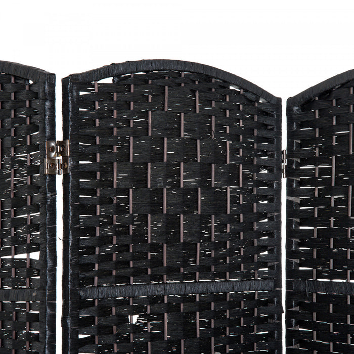 Homcom Double Hinged Woven Wicker Room Divider And Privacy Screens