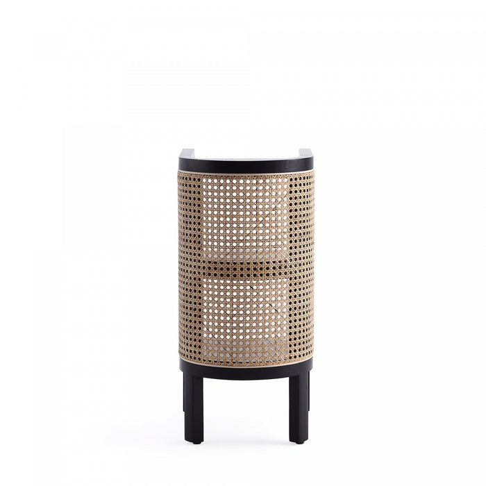 Versailles Industry Chic End Table in Black and Natural - Set of 2