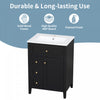 Aura 48 Inch Double Sink Vanity Combo with Drawers and Cabinet, Black | Aura Ensemble Meuble-Lavabo Double 48 po avec Tiroirs et Armoire, Noir