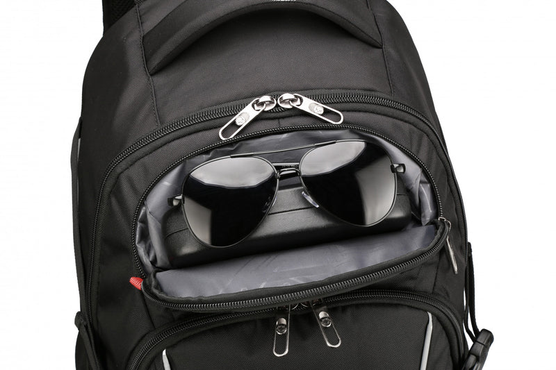 Swissdigital Kappel School Backpack – 17\" Laptop Bag, SDD Finder, Add-A-Bag System, Reflective Trim, Multi-Pockets, Ergonomic