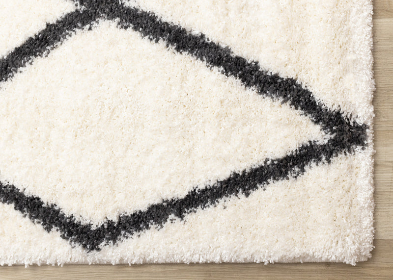 Fairmont White Grey Trellis Rug, 6'7\" x 9'10\" Indoor Area Rug