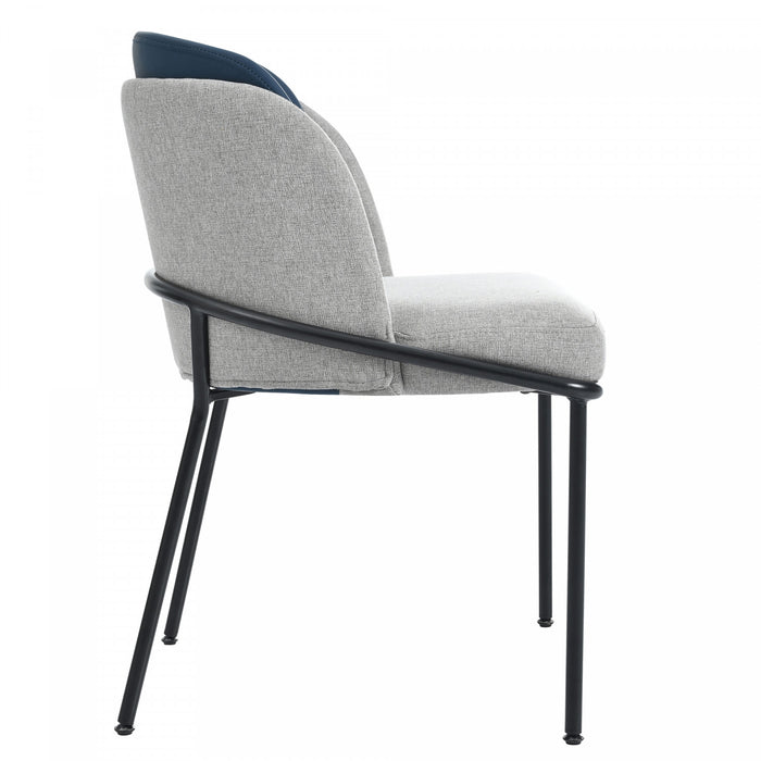 Olivia Set of 6 Modern Dining Chair with Slanted Legs and Adjustable Feet,Blue&Gray