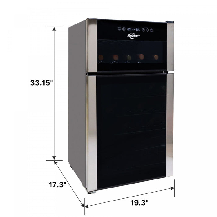 Koolatron 29 Bottle Dual Zone Compressor Wine Cellar