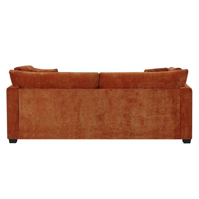 Flare Modern 83.5 Inch Flared Arms Sofa with High-Density Cushions, Caramel