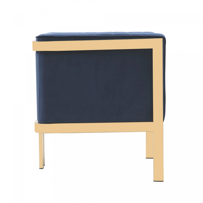 Paramount Modern Velvet Lounge Chair in Royal Blue - Set of 2