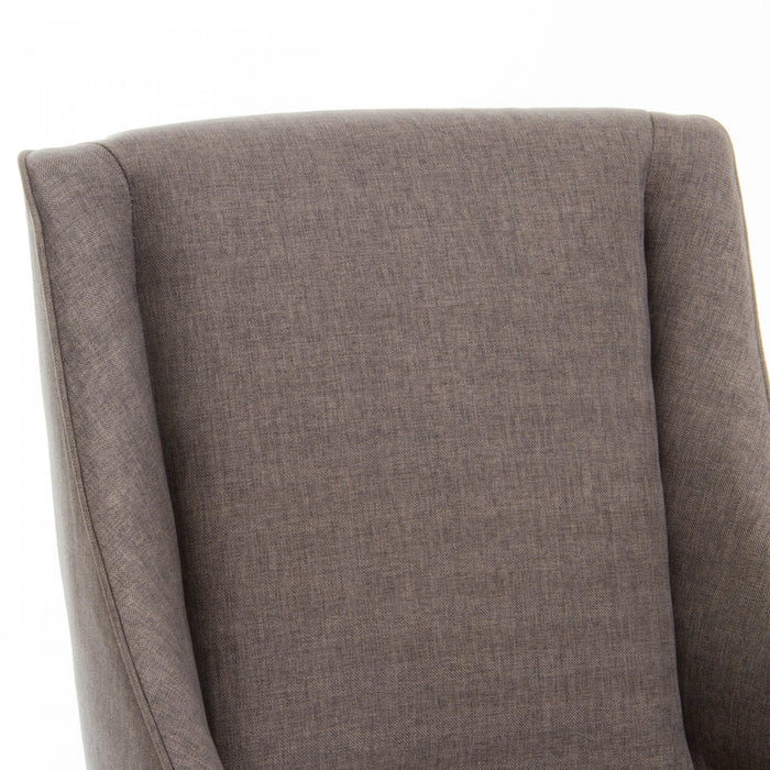 Lance Nailhead Trim Upholstered Fabric Dining Chair, Brown Grey