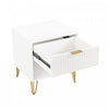 Dumbo Modern 20" Fluted Nightstand in White (1-Drawer) | Table de nuit moderne Dumbo 20" a cannelures en blanc (1 tiroir)