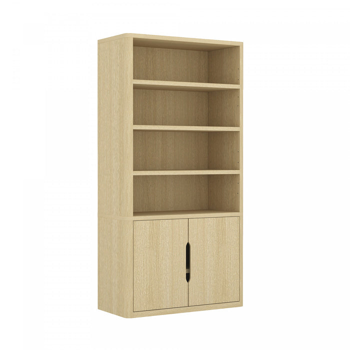 Rivington Modern 40\" Bookcase Cabinet in Natural Oak - Set of 2