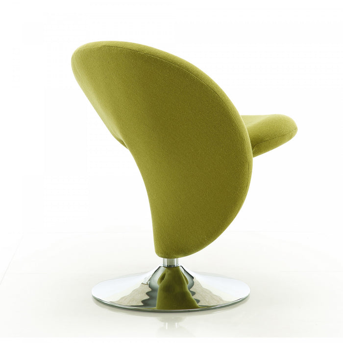 Curl Modern Wool Blend Swivel Lounge Chair in Green - Set of 2