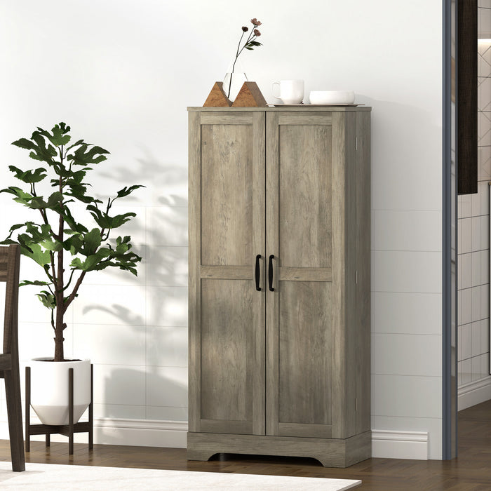 HOMCOM 50\" Kitchen Pantry Cabinet, Pantry Storage Cabinet, Distressed Grey