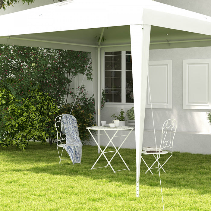 Outsunny 10x10ft Party Tent Portable Gazebo, Folding Garden Canopy Event Shelter Outdoor Sunshade White