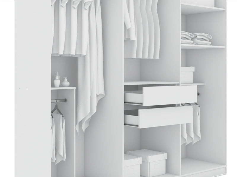 Gramercy Contemporary Modern 82\" Wardrobe Closet in White