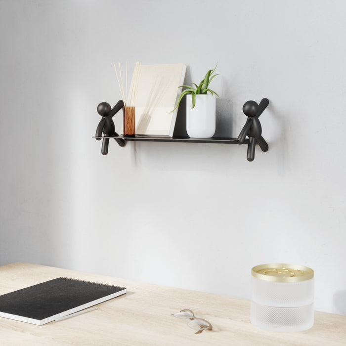 Umbra Modern Steel Buddy Floating Wall Shelf - Black