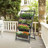 Costway 2pcs 4 Ft 4-tier Vertical Raised Garden Bed Elevated Planter W/4 Container Boxes