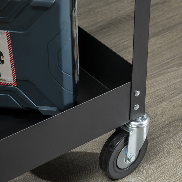 Durhand 2 Tier Rolling Tool Cart Steel Mobile Service Utility Cart