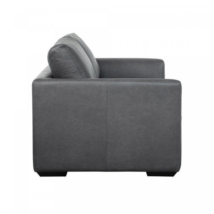 Cleo Contemporary Upholstered Loveseat in Pewter